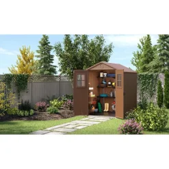 Keter Casette In Resina Keter|Casette Da Giardino Piccole*Casetta da Giardino in Resina DARWIN 6x6 Wood con Finestre Frontali