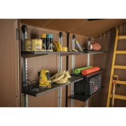 Keter Casette In Resina Keter|Casette Da Giardino Grandi*KIT SCAFFALI 100 cm Nero