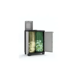 Keter NON Ordinabili Armadi Da Esterno|Armadi In Resina*Keter Split Cabinet Recycling Premium - Armadio Per La Raccolta Differenziata Con Piedini E Apertura A Pressione - 68X39X92H