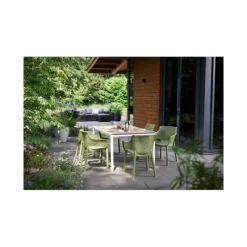 Keter Tavoli Da Giardino|Tavoli Da Giardino*Tavolo PORTO 160 effetto Legno struttura Bianca