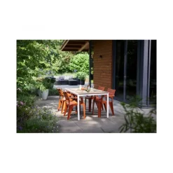 Keter Tavoli Da Giardino|Tavoli Da Giardino*Tavolo PORTO 160 effetto Legno struttura Bianca