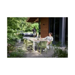 Keter Tavoli Da Giardino|Tavoli Da Giardino*Tavolo PORTO 160 effetto Legno struttura Bianca