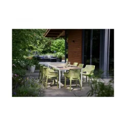 Keter Tavoli Da Giardino|Tavoli Da Giardino*Tavolo PORTO 200 effetto Legno struttura Bianca