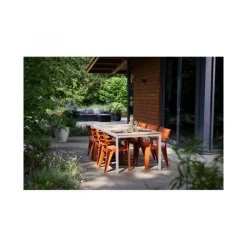 Keter Tavoli Da Giardino|Tavoli Da Giardino*Tavolo PORTO 200 effetto Legno struttura Bianca