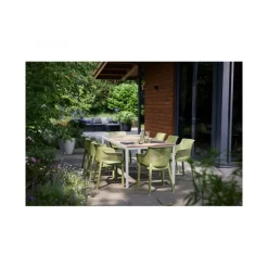 Keter Tavoli Da Giardino|Tavoli Da Giardino*Tavolo PORTO 200 effetto Legno struttura Bianca