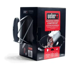 Weber Prodotti Per Affumicatura|Accessori Bbq A Carbone Weber*Kit Ciminiera e 2 kg di Brichetti e 3 Accendifuoco Cod. 17631