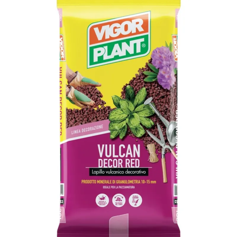 Vigorplant Terricci Per Piante*Lapillo vulcanico Vulcan Decor Red 35 litri