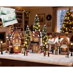 Lemax Edifici Illuminati|Lemax Best Buy*Starter Pack con Neve in Omaggio - Devaney's Bakery, Tannenbaum Christmas Shoppe, Lucy's Chocolate Shop