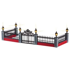 Lemax Accessori*Lighted Wrought Iron Fence Set of 5 B/O 4.5V Cod. 54303