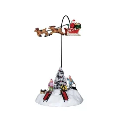 Lemax Edifici E Giostre In Movimento|Scene Natalizie*Look There is Santa! con Alimentatore 4.5V Cod. 14429