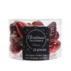 Kaemingk Palline Di Natale|Addobbi Per Albero Di Natale*Mini decorazioni in vetro da appendere. Set di 12