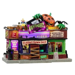 Lemax Edifici Illuminati|Novità Lemax Spooky Town 2025*Nightmares Video con Alimentatore 4.5V Cod. 55291