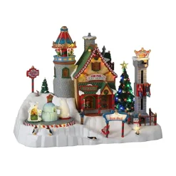 Lemax Edifici E Giostre In Movimento*North Pole Fun Fair con Alimentatore 4.5V Cod. 35019