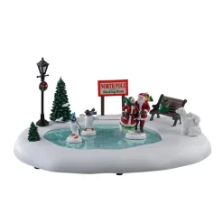 Lemax Scene Natalizie|Lemax Best Buy*North Pole Skating Rink B/O 4.5V Cod. 14837