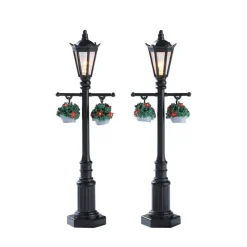 Lemax Luci E Alimentatori|Accessori*Old English Lamp Post Set of 2 B/O 4.5V Cod. 74231