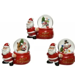 Kaemingk Complementi D'Arredo|Palline Di Natale*Palla di Neve con Babbo Natale 8 cm. Pezzo Singolo