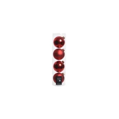 Kaemingk Palline Di Natale|Addobbi Per Albero Di Natale*Palline di Natale da Appendere in Vetro 10 cm Rosso Natale. Set di 4