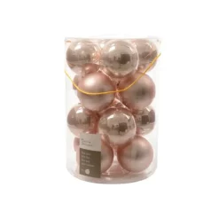 Kaemingk Palline Di Natale|Addobbi Per Albero Di Natale*Palline di Natale da Appendere in Vetro 8 cm Rosa Antico. Set di 16