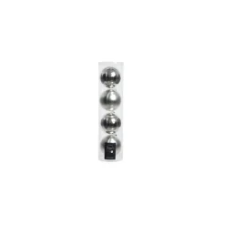 Kaemingk Palline Di Natale|Addobbi Per Albero Di Natale*Palline di Natale da Appendere in Vetro 10 cm Argento. Set di 4