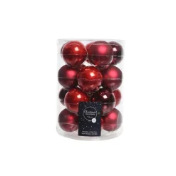 Kaemingk Palline Di Natale|Addobbi Per Albero Di Natale*Palline di Natale da Appendere in Vetro 6 cm Rosso. Set di 20