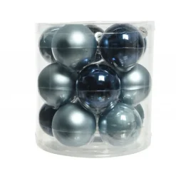 Kaemingk Palline Di Natale|Addobbi Per Albero Di Natale*Palline di Natale in vetro da appendere 6 cm Blu. Set 15