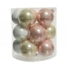 Kaemingk Palline Di Natale|Addobbi Per Albero Di Natale*Palline di Natale in vetro da appendere 6 cm Rosa, Bianco e Perla. Set 15