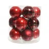 Kaemingk Palline Di Natale|Addobbi Per Albero Di Natale*Palline di Natale in vetro da appendere 6 cm Rosso. Set 15