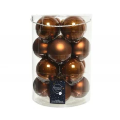 Kaemingk Palline Di Natale|Addobbi Per Albero Di Natale*Palline di Natale in vetro da appendere 8 cm Cannella. Set 16