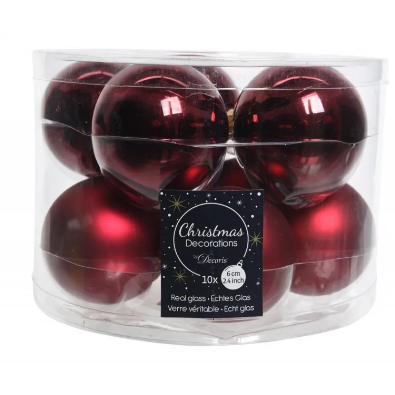 Kaemingk Palline Di Natale|Addobbi Per Albero Di Natale*Palline di Natale in Vetro Diam 6 cm Set di 10