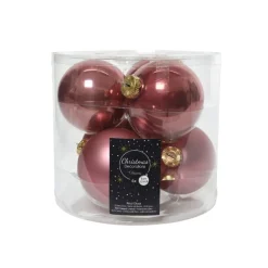 Kaemingk Palline Di Natale|Addobbi Per Albero Di Natale*Palline in vetro da appendere Rosa Velvet dim 8 cm Box da 6
