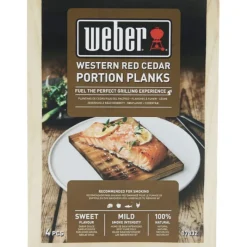 Weber Prodotti Per Affumicatura|Combustibili E Affumicatura Weber*Panetti da Affumicatura in Cedro Rosso del Pacifico (4 pezzi, 15x11x1,1 cm) Cod. 17832