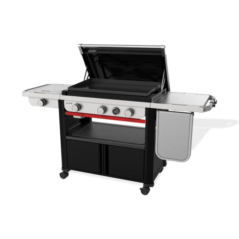 Weber Barbecue Weber A Gas|Barbecue Weber Slate*Piastra a Gas Slate GPSB 76 cm Premium Con Fornello Laterale Black Cod. 1500247