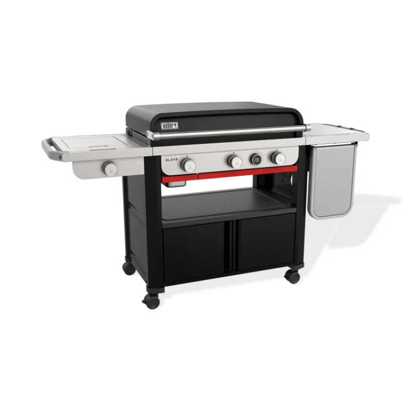 Weber Barbecue Weber A Gas|Barbecue Weber Slate*Piastra a Gas Slate GPSB 76 cm Premium Con Fornello Laterale Black Cod. 1500247