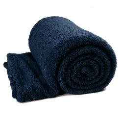 Unique Living Plaid Unique Living|Cuscini E Plaid*Plaid Teddy Glitter 150 x 200 cm Dark Blue
