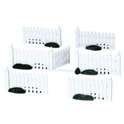 Lemax Personaggi|Accessori*Plastic Picket Fence Set of 7 Cod. 14388