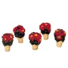 Lemax Personaggi|Accessori*Poinsettias Set of 5 Cod. 34970
