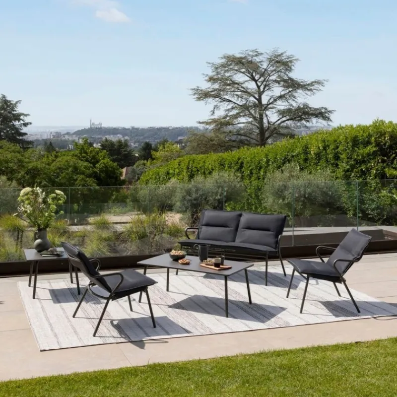 LaFuma Sedie E Sdraio*Poltrona Bassa imbottita VENCE LFM5347 Dark Grey/Titane