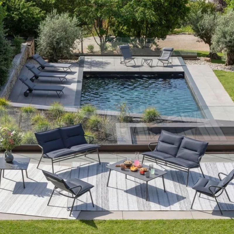 LaFuma Sedie E Sdraio*Poltrona Bassa imbottita VENCE LFM5347 Dark Grey/Titane