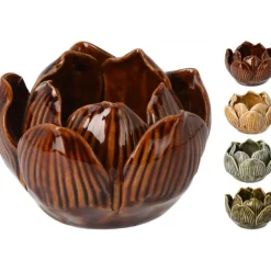 Koopman Complementi D'Arredo|Candele E Accessori*Porta Tea Light Fiore di Loto 8x5 Cm. Pezzo Singolo