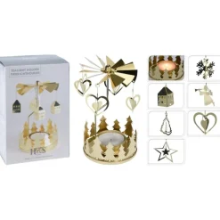 Koopman Complementi D'Arredo|Candele E Accessori*Porta Tea Light Girevole Oro. Pezzo Singolo