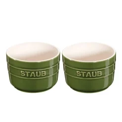 Staub Mini Cocotte E Ramekin*Ramekins 8 cm Verde Basilico in Ceramica