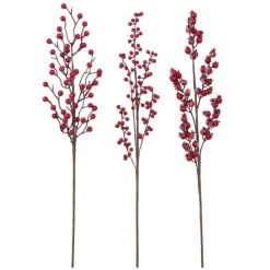 Edelman Complementi D'Arredo|Ghirlande*Ramo con Bacche Rosse 67 cm. Pezzo Singolo.