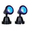 Lemax Luci E Alimentatori*Round Spot Light Blue Set of 2 B/O 4.5V Cod. 54945