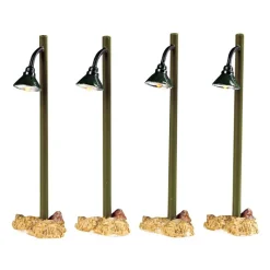 Lemax Luci E Alimentatori*Rustic Street Lamp Set of 4 B/O 4.5V Cod. 54362