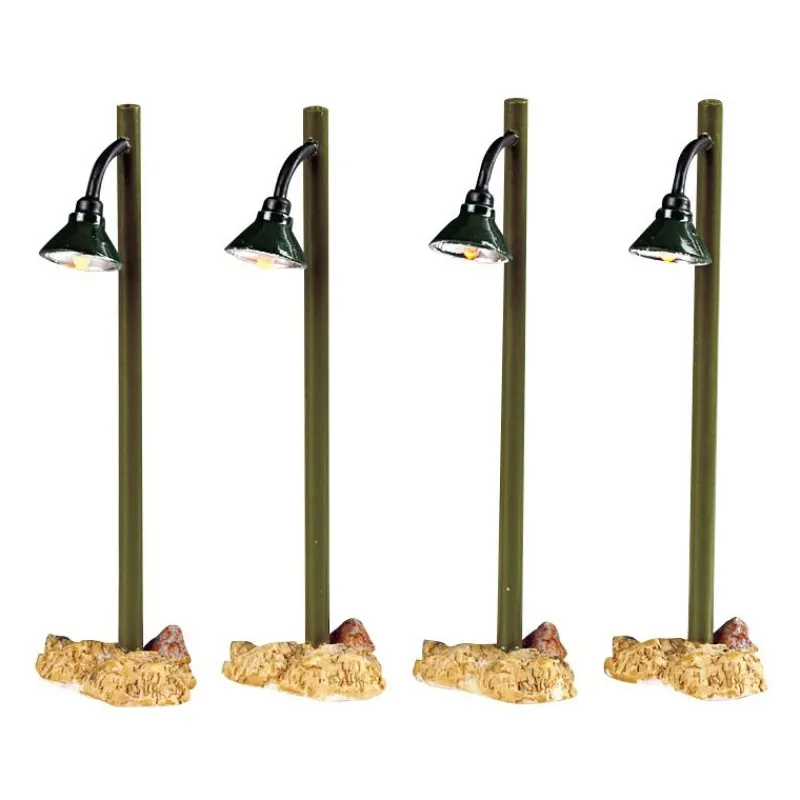 Lemax Luci E Alimentatori*Rustic Street Lamp Set of 4 B/O 4.5V Cod. 54362