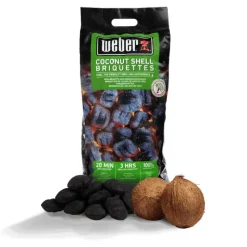 Weber Prodotti Per Affumicatura|Combustibili Per Barbecue*Sacco da 8 kg di Bricchetti di guscio di noce di cocco Cod. 18402