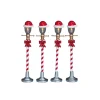 Lemax Luci E Alimentatori|Lemax Best Buy*Santa Hat Street Lamp Set of 4 B/O 4.5V Cod. 64472
