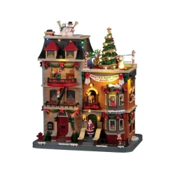 Lemax Edifici E Giostre In Movimento*Santa'S Rooftop Bash con Alimentatore 4.5V Cod. 25861