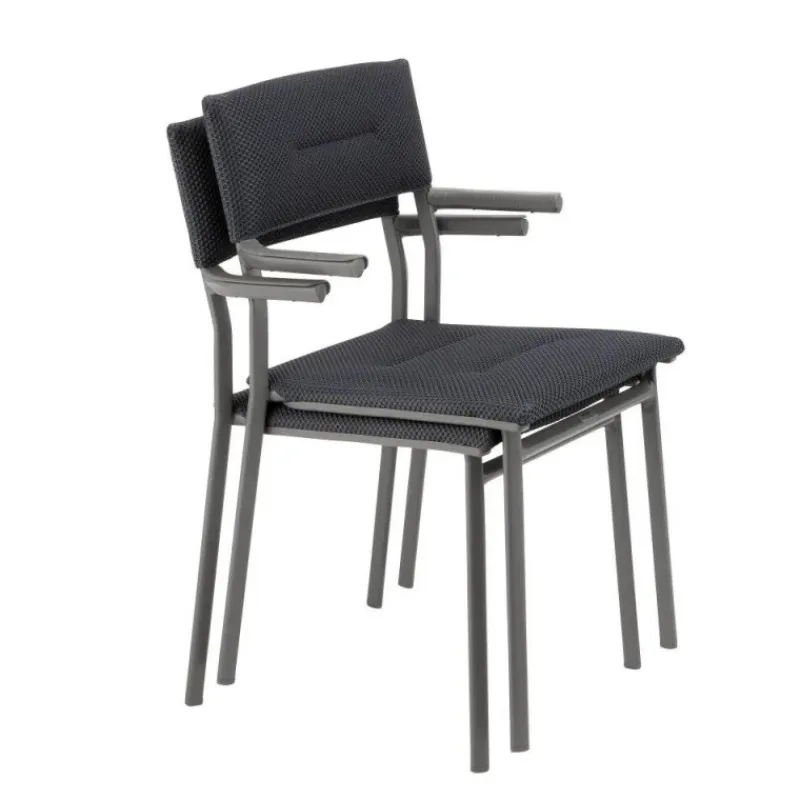 LaFuma Tavoli E Sedie Da Giardino O Terrazzo|Tavoli E Sedie Da Campeggio*Sedia Impilabile con Braccioli ORON LFM5273 Dark Grey
