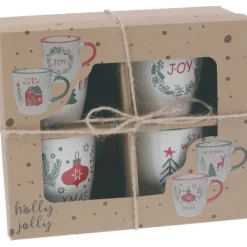 Koopman Oggetti Per La Tavola*Set 4 Tazze di Natale